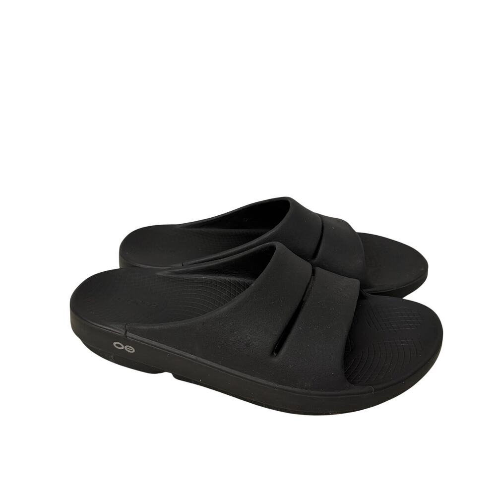 Oofos OOahh Slide Sandals Men’s Size 10 Black Comfort Recovery